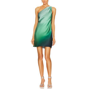 Cami Nyc 'Anges' Green One Shoulder Satin Mini Dress Size XS